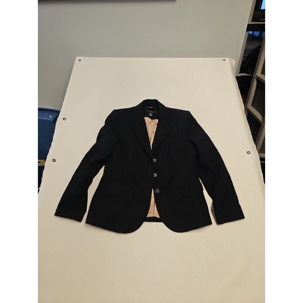 Style & Co Black Striped Career Blazer Size 2P Petite, Three Button Lined
